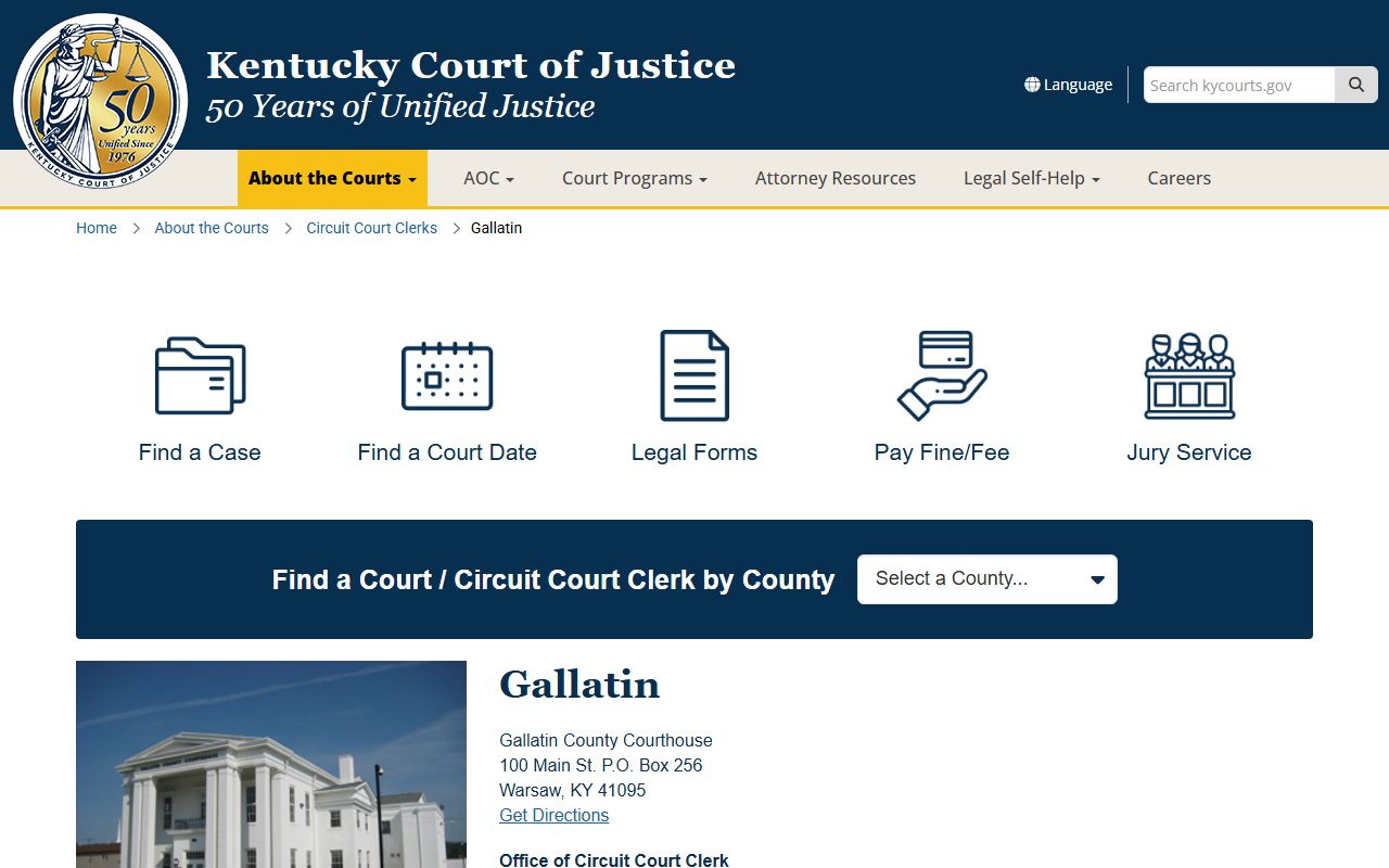 Gallatin County court records after jail arrest courthouse page